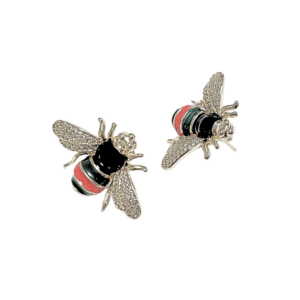 ABEJORROS   |    Aretes pegaditos medianos    |     Laminado en oro, esmaltado
