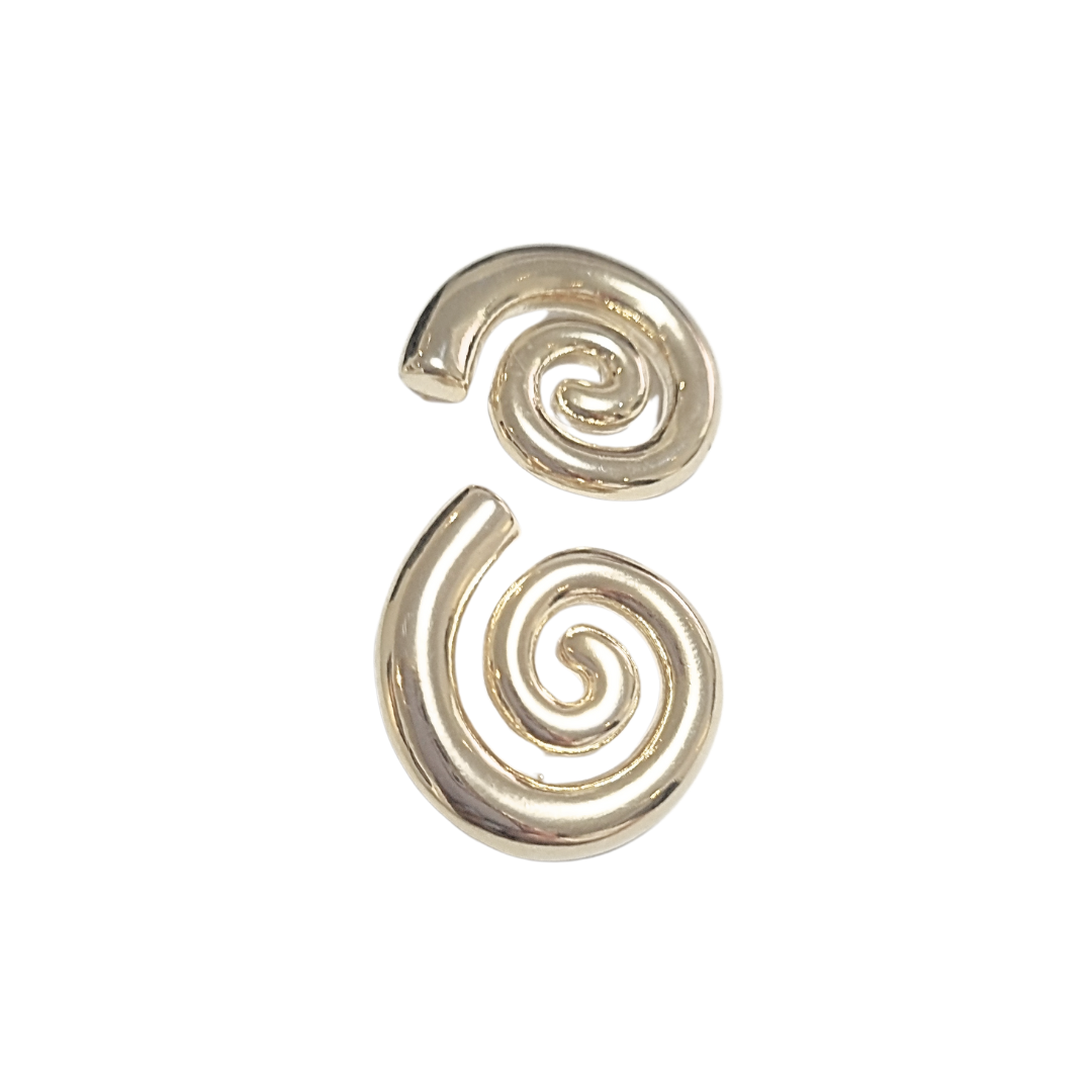 ESPIRALES | Aretes pegaditos - grandes | Laminado en oro - Imagen 2