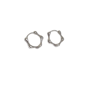 HUESITOS   |   Aretes tipo huggies - Chicos    |    Laminado en rodio