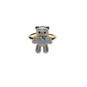 OSITO AZULITO   |    Anillo ajustable - talla aprox. 7 - 9    |     Laminado en oro