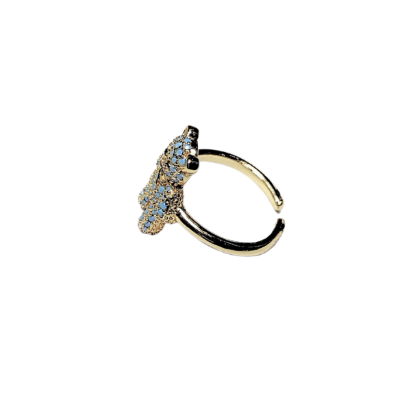 OSITO AZULITO   |    Anillo ajustable - talla aprox. 7 - 9    |     Laminado en oro - Imagen 3