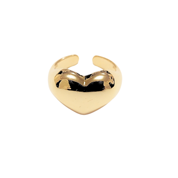 CORAZÓN REDONDITO   |    Anillo ajustable - Talla 7 a 9 aprox.   |    Laminado en oro