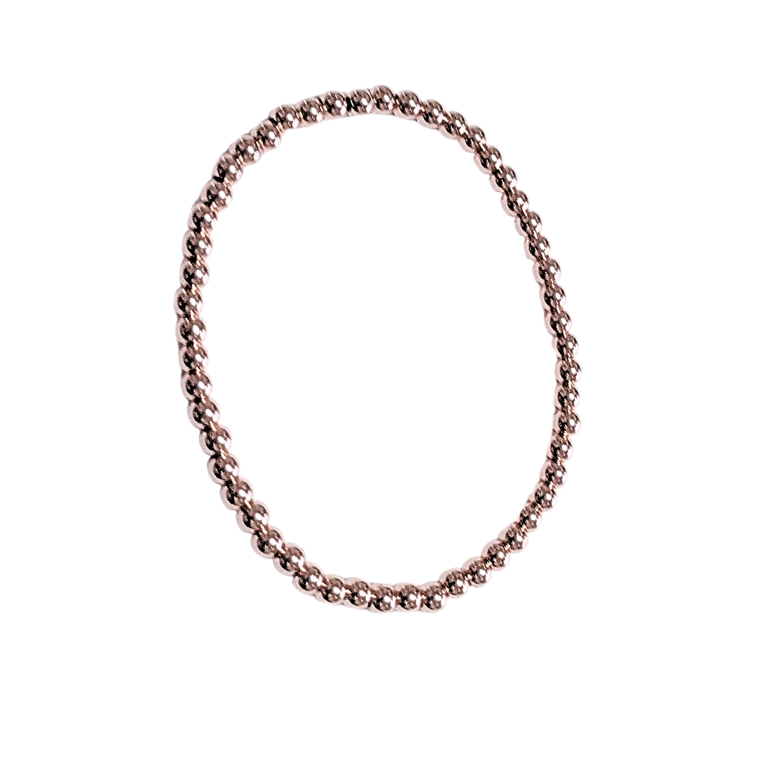 BOLITAS ROSA CHICAS | Pulsera elástica - Talla: Ch/med | Acero esmaltado