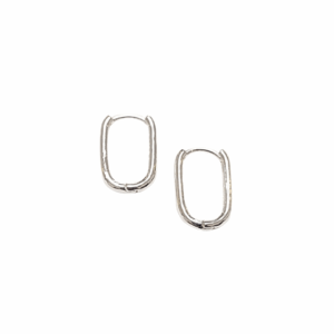 ALARGADOS OVALADOS    |    Aretes huggies tipo arracadas - Talla Med    |    Laminado en rodio