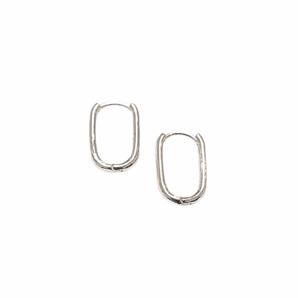 ALARGADOS OVALADOS    |    Aretes huggies tipo arracadas - Talla Med    |    Laminado en rodio