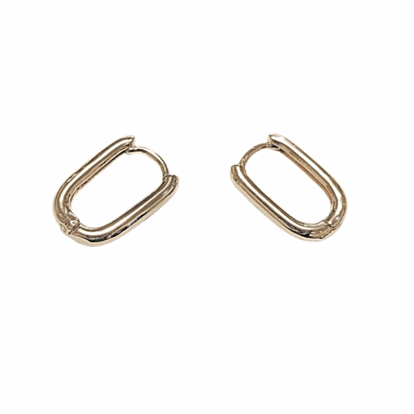 ALARGADOS OVALADOS    |    Aretes huggies tipo arracadas - Talla Med    |    Laminado en oro - Imagen 2