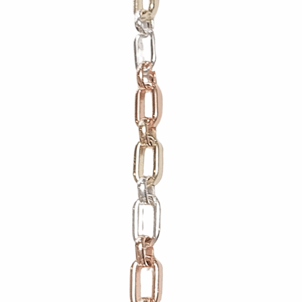OVALADA FLORENTINA   |    Pulsera gruesa - 20 cm de largo + 10 cm de extensor aprox.    |    Laminada en oro y rodio - Imagen 3