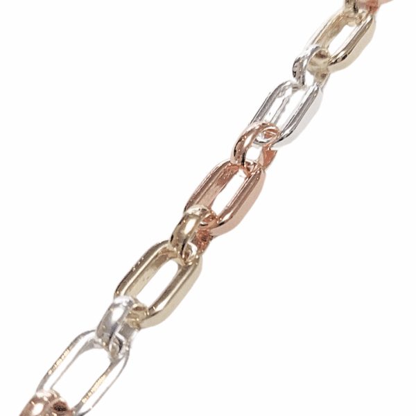 OVALADA FLORENTINA   |    Pulsera gruesa - 20 cm de largo + 10 cm de extensor aprox.    |    Laminada en oro y rodio - Imagen 2