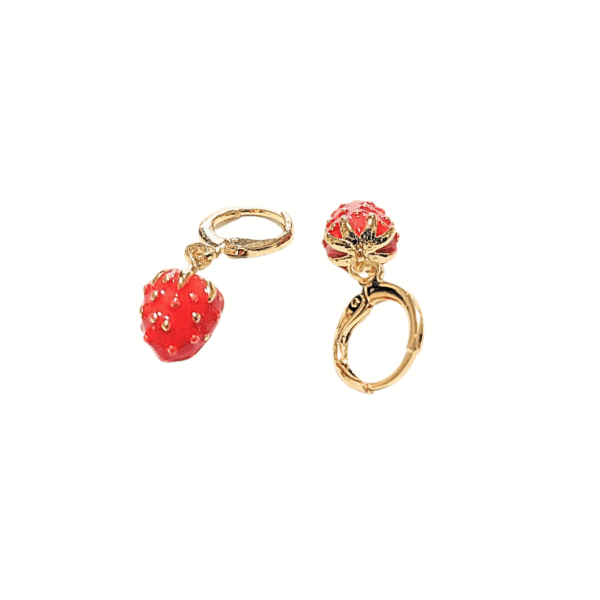 FRESITAS   |    Aretes huggies colgantes  - Talla M    |    Laminado oro - Imagen 3
