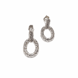 PILITOS PLATEADOS     |    Aretes pegaditos - Talla Med   |    Laminado en rodio