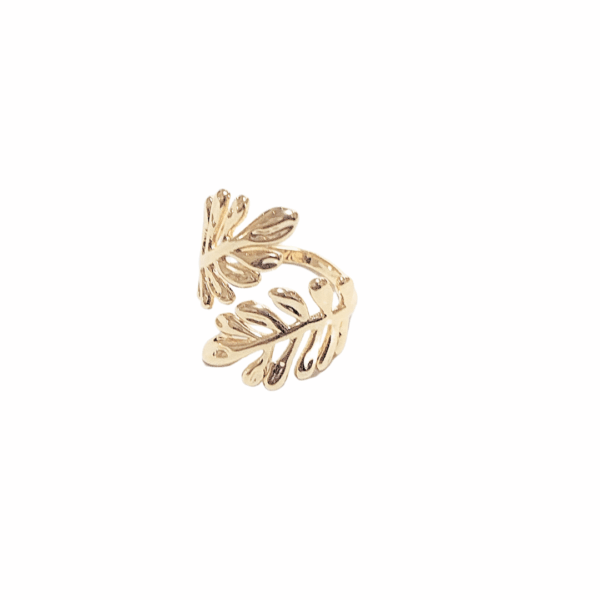 HOJITAS DELGADO   |    Anillo ajustable - talla 6 - 9 aprox    |   Laminado oro
