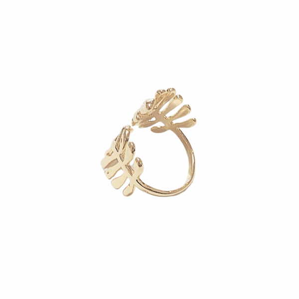 HOJITAS DELGADO   |    Anillo ajustable - talla 6 - 9 aprox    |   Laminado oro - Imagen 2