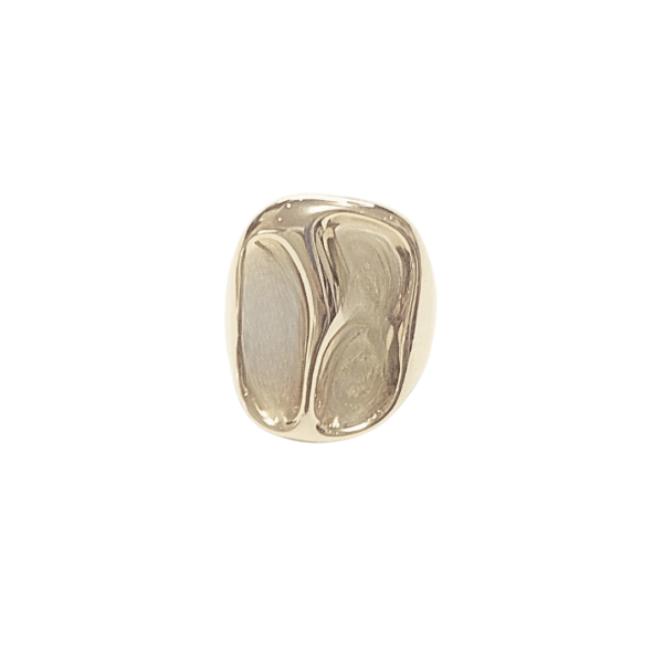 OVALADO ARRUGADO    |    Anillo ajustable - talla 7 - 9    |    Laminado oro - Imagen 4