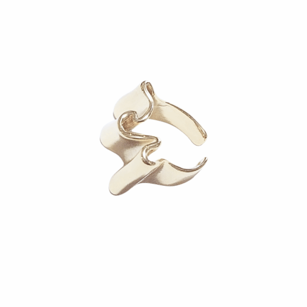 ONDAS - ANCHO   |    Anillo ajustable - talla 7 - 9    |   Laminado oro - Imagen 3