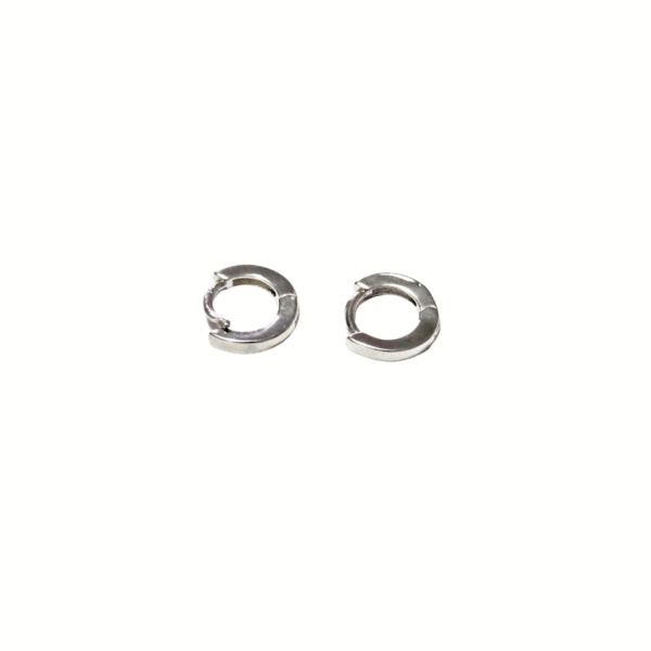 ARAS FIT PLATEADAS #1   |    Aretes huggies tipo arracadas - mini   |   Laminado en rodio
