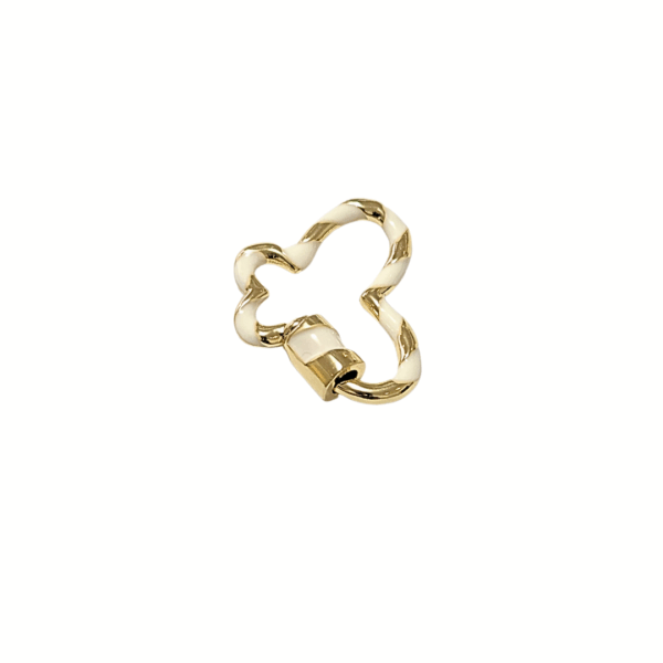 SILUETA MARIPOSA BLANCA   |    Dije / llavero - mediano    |     Laminado en oro, esmaltado - Imagen 2