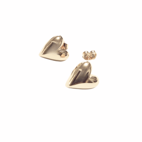 CORAZON GORDITO    |    Aretes pegaditos - Medianos   |    Laminado en oro - Imagen 2