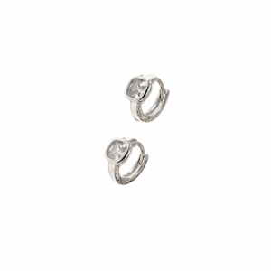 LALITOS DE CUADRITOS  |    Aretes tipo huggies - chicos   |   Laminado en rodio