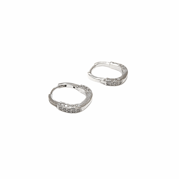 "U"LIS   |    Aretes tipo huggies - chicos   |   Laminado en rodio - Imagen 2