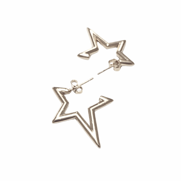 ESTRELLAS ANGULARES    |    Aretes pegaditos - Medianos   |    Laminado en oro - Imagen 4