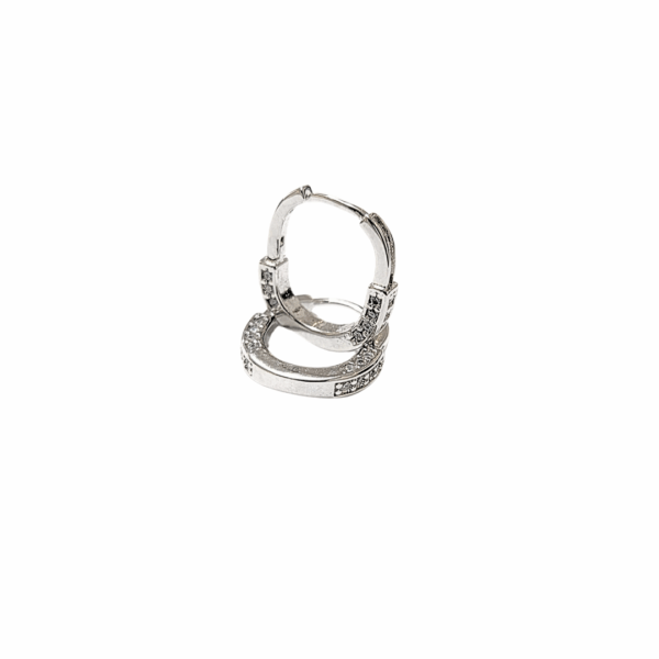 "U"LIS   |    Aretes tipo huggies - chicos   |   Laminado en rodio - Imagen 3