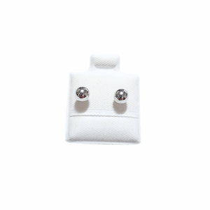 DORMILONAS DOT 6   |  Aretes tipo broquel - chicos - 6 mm   |    Laminado en rodio