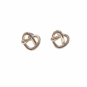 CORAZÓN DE LAZO CRUZADO    |    Aretes pegaditos - Chicos   |    Laminado en oro