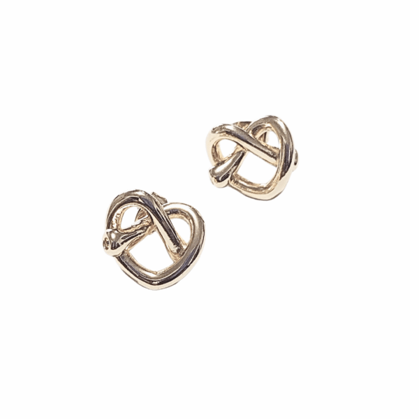 CORAZÓN DE LAZO CRUZADO    |    Aretes pegaditos - Chicos   |    Laminado en oro - Imagen 3