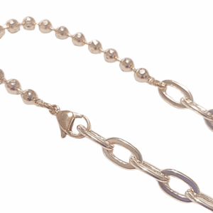 OVALADA CON BOLITAS   |    Pulsera - 19 cm de largo, aprox.    |    Laminada en oro