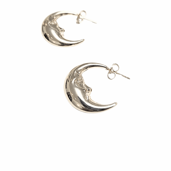CARA LUNA   |    Aretes pegaditos tipo media arracada - grandes   |    Laminado en oro - Imagen 3