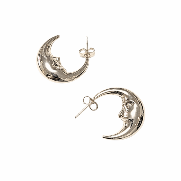 CARA LUNA   |    Aretes pegaditos tipo media arracada - grandes   |    Laminado en oro - Imagen 2