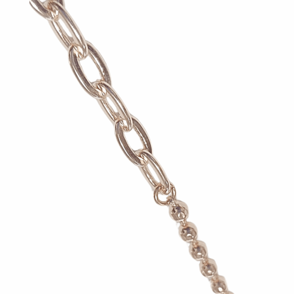 OVALADA CON BOLITAS   |    Pulsera - 19 cm de largo, aprox.    |    Laminada en oro - Imagen 3