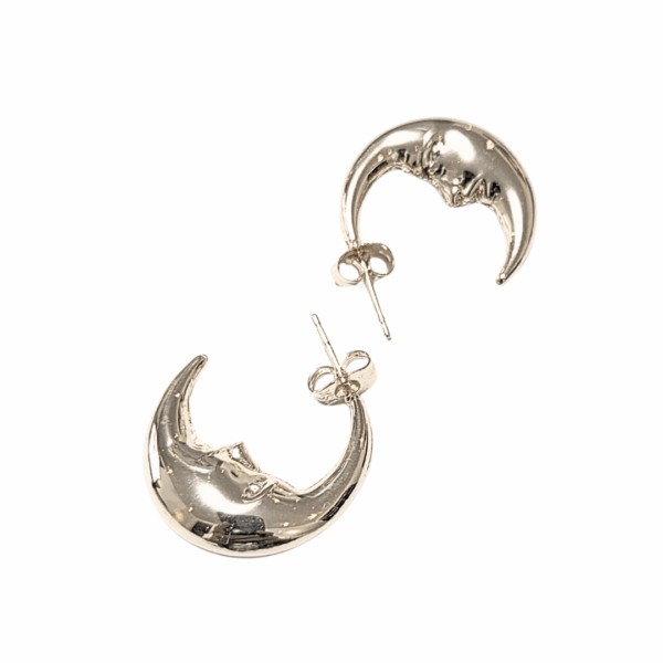 CARA LUNA   |    Aretes pegaditos tipo media arracada - grandes   |    Laminado en oro