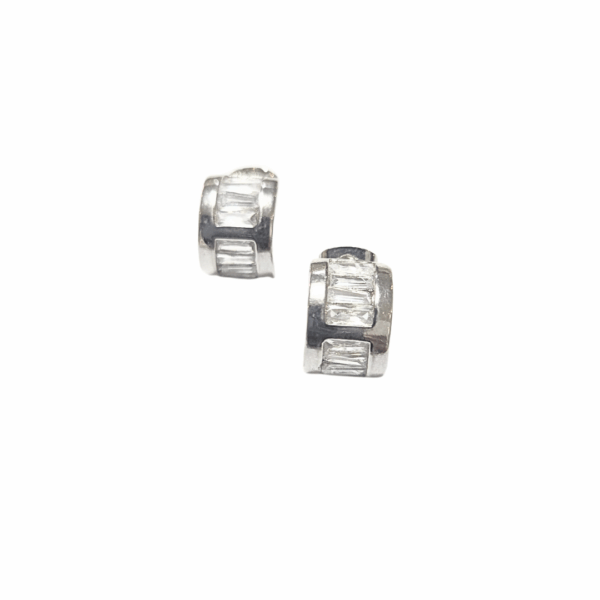 MEDIOS MEDIS   |    Aretes pegaditos - Chicos   |    Laminado en rodio - Imagen 5