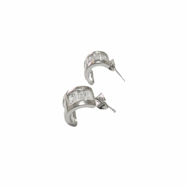MEDIOS MEDIS   |    Aretes pegaditos - Chicos   |    Laminado en rodio - Imagen 4