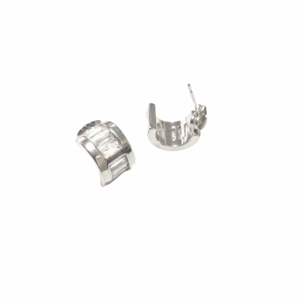MEDIOS MEDIS   |    Aretes pegaditos - Chicos   |    Laminado en rodio - Imagen 2