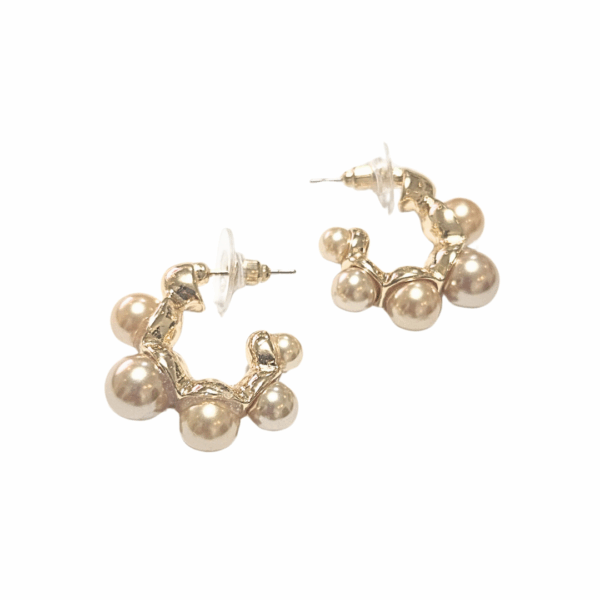 LAS CAFECITAS  |    Aretes tipo media arracadas - medianas  |    Laminado en oro - Imagen 2