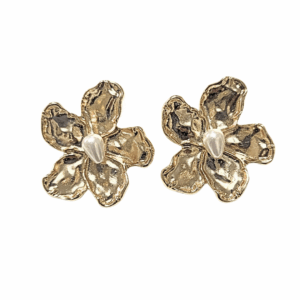 FLORES ABIERTAS   |    Aretes pegaditos - Grandes   |    Laminado en oro