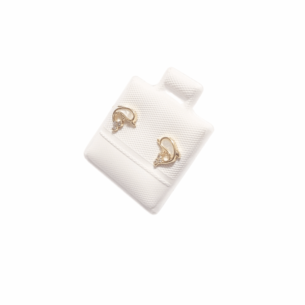 BALLENITAS BLANCAS    |    Aretes pegaditos - Chicos   |    Laminado en oro - Imagen 2