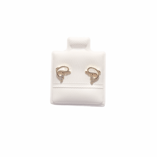 BALLENITAS BLANCAS    |    Aretes pegaditos - Chicos   |    Laminado en oro