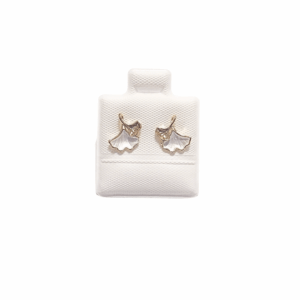 FLORECITA BLANCA    |    Aretes pegaditos - Chicos   |    Laminado en oro