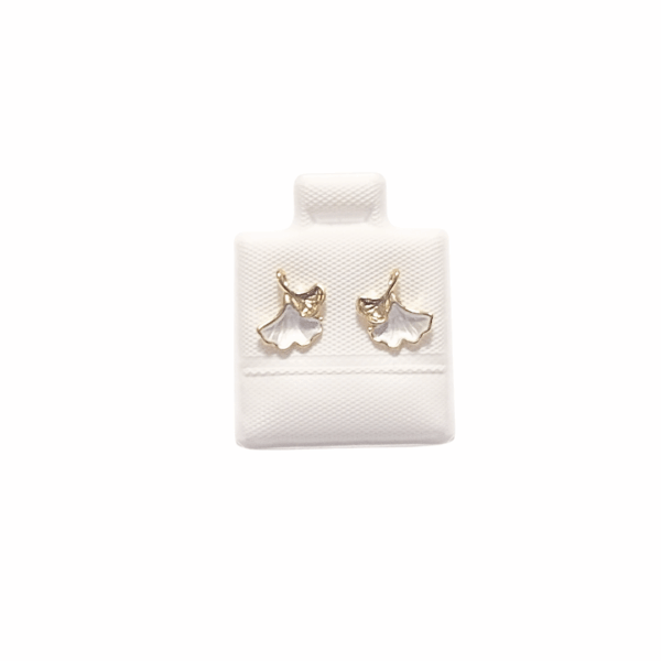 FLORECITA BLANCA    |    Aretes pegaditos - Chicos   |    Laminado en oro - Imagen 3