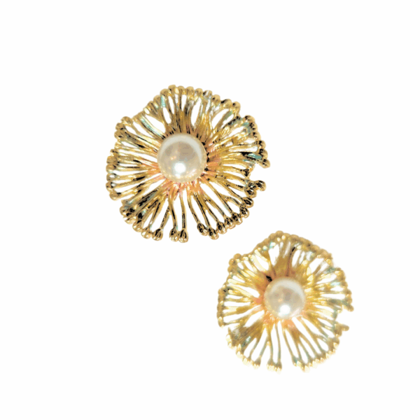 FLORECITAS COLORIDAS   |    Aretes pegaditos - grandes  |    Laminado en oro - Imagen 4