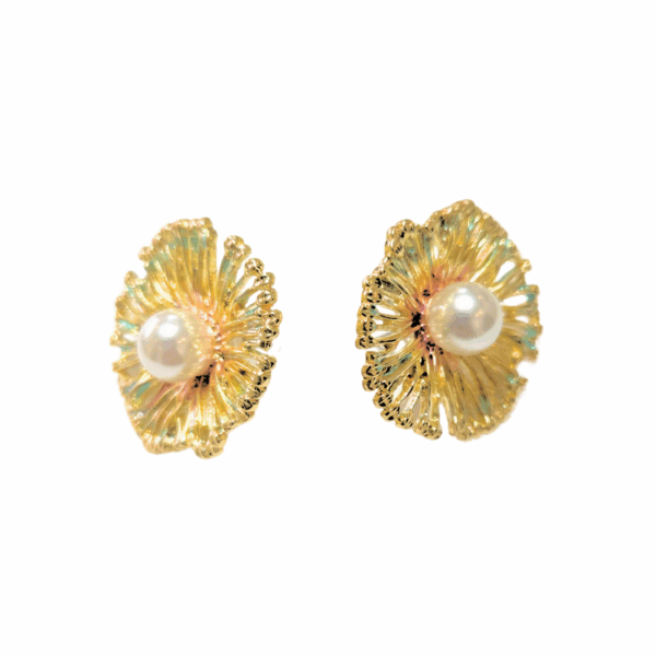 FLORECITAS COLORIDAS   |    Aretes pegaditos - grandes  |    Laminado en oro - Imagen 3