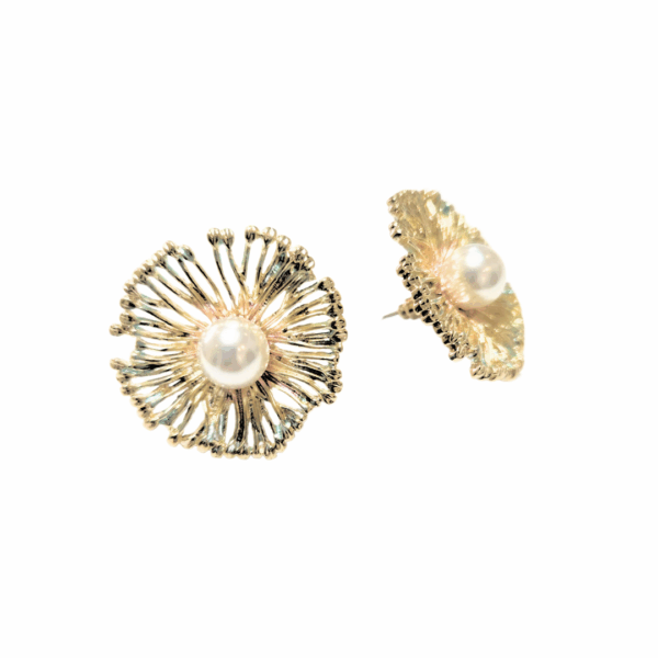 FLORECITAS COLORIDAS   |    Aretes pegaditos - grandes  |    Laminado en oro - Imagen 2