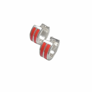 DOBLE LÍNEA ROJA   |   Aretes huggies tipo arracada - chicos   |   Laminado en oro