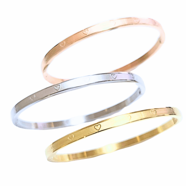 FIN DE SEMANA CON CORAZONES   |    Pulseras delgadas - Talla: ch/med   |   Acero inoxidable - Imagen 3