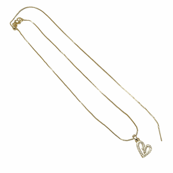 CORAZÓN DE PIEDRAS   |    Collar con cadena ajustable y dije - chico   |    Laminado en oro - Imagen 5