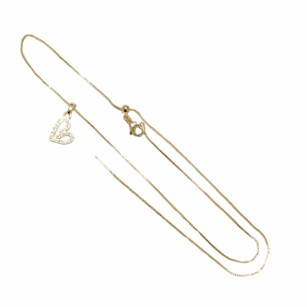 CORAZÓN DE PIEDRAS   |    Collar con cadena ajustable y dije - chico   |    Laminado en oro - Imagen 4