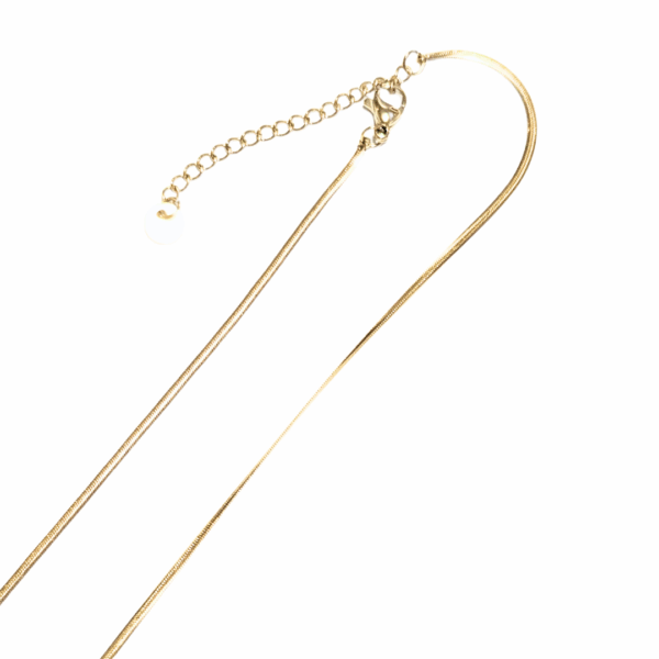 CORBATERO CON PIEDRA VERDE   |    Collar tipo choker delgado - 43 cm de largo + 10 cm de extensor   |    Acero inoxidable - Imagen 6